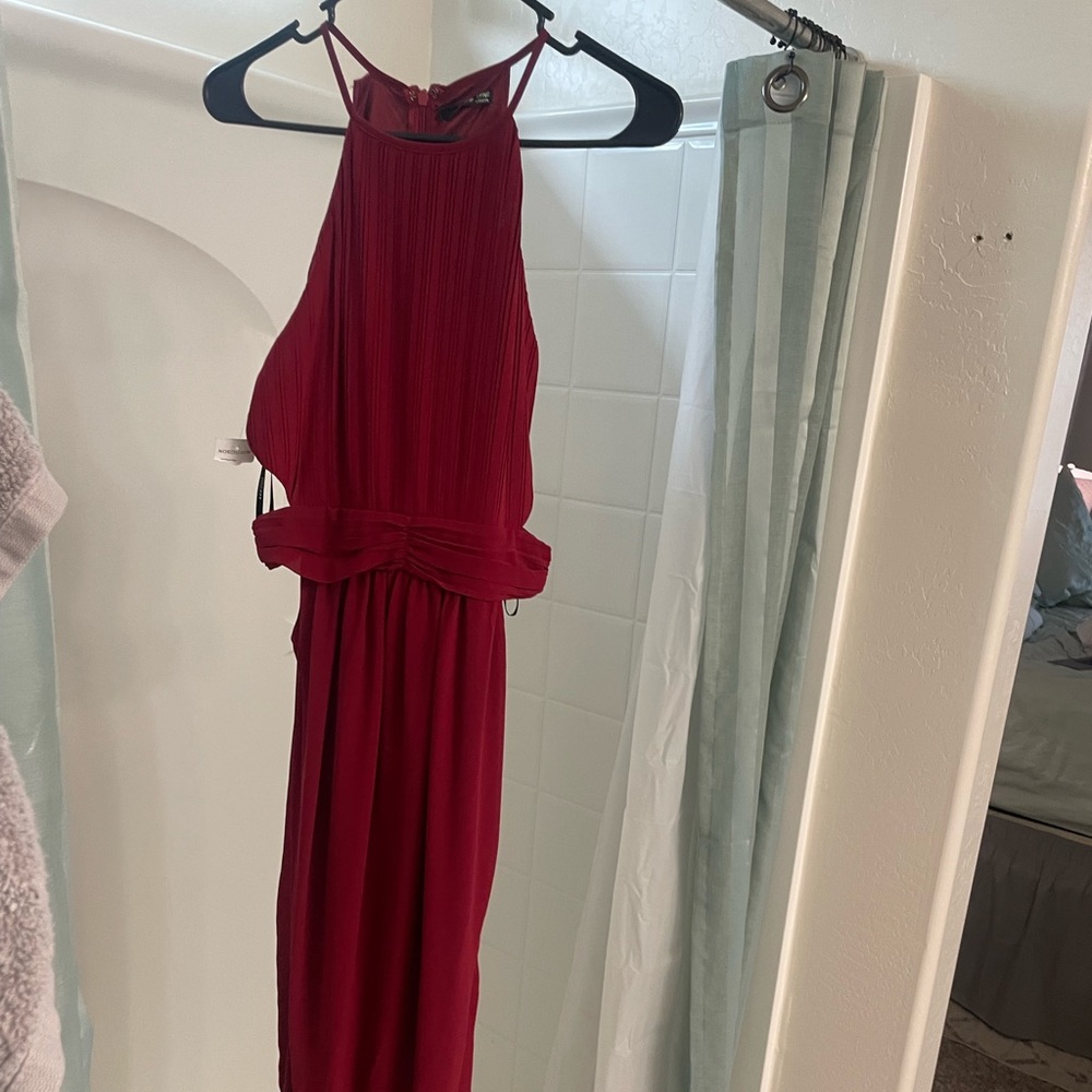 NWT long formal dress with side cut outs
